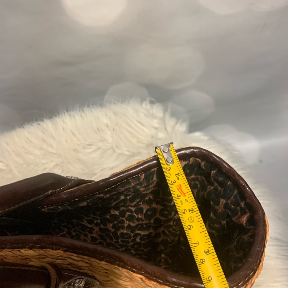 EUC Brighton straw and animal print bag with dust cover - Picture 12 of 13